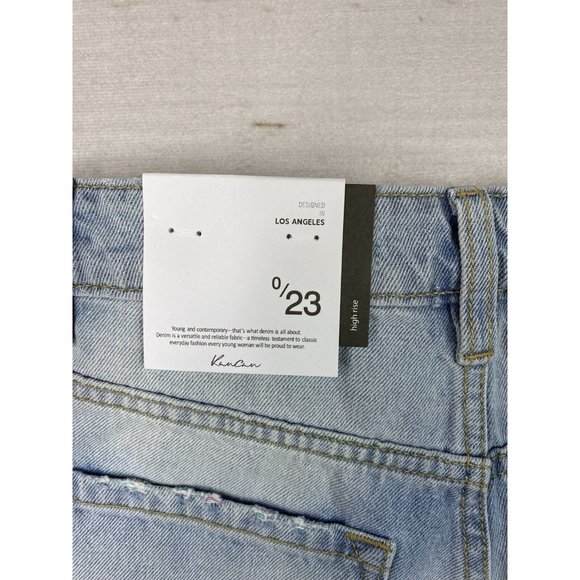 KanCan Shorts Womens Sz 0 23 Light Wash Denim Distressed High Rise worn once - Picture 12 of 12